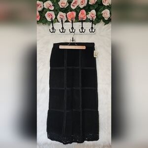 Feelings Yellowstone Style Suede & Knit Midi Skirt